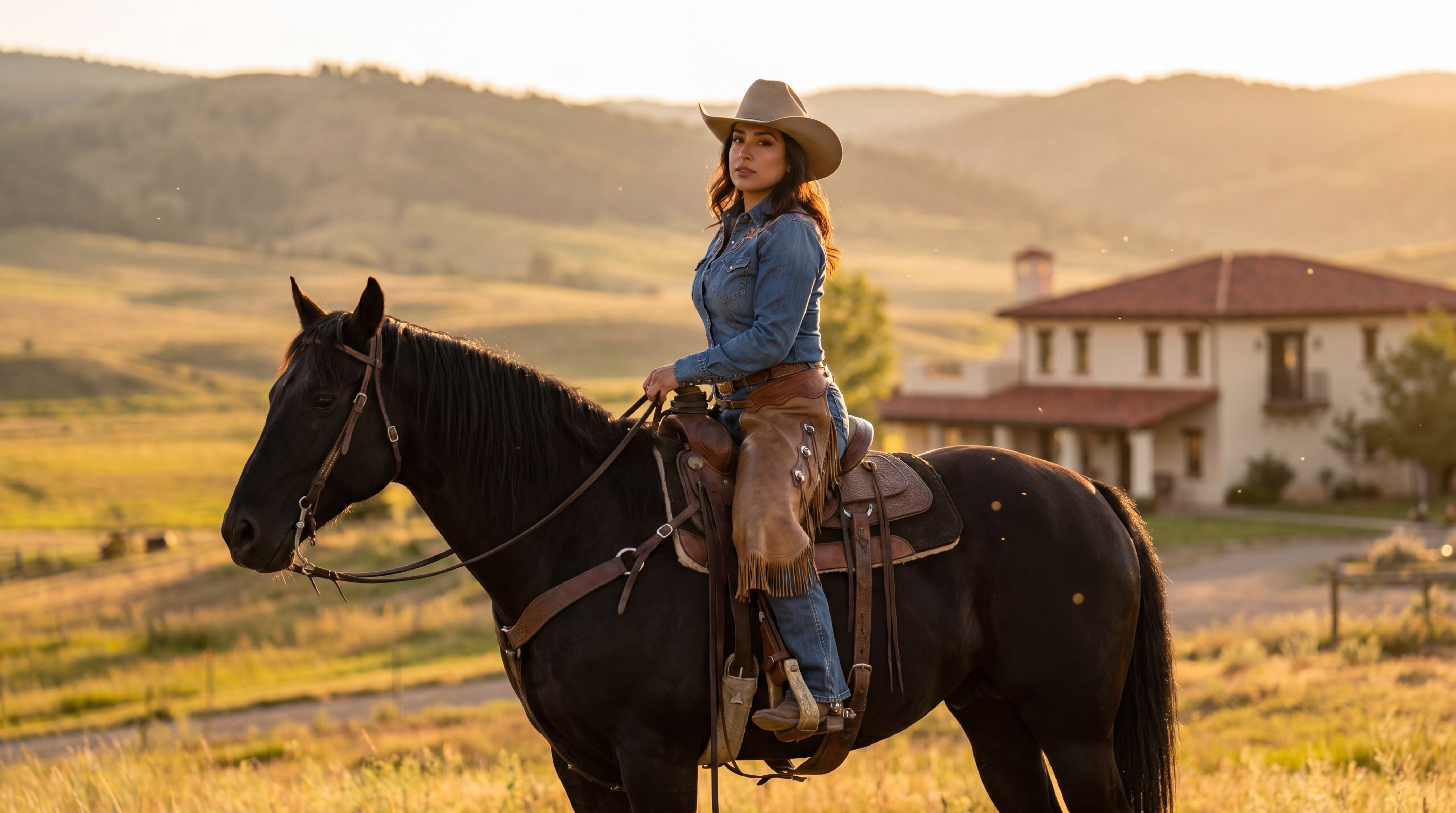 Dina on horseback at the ranch