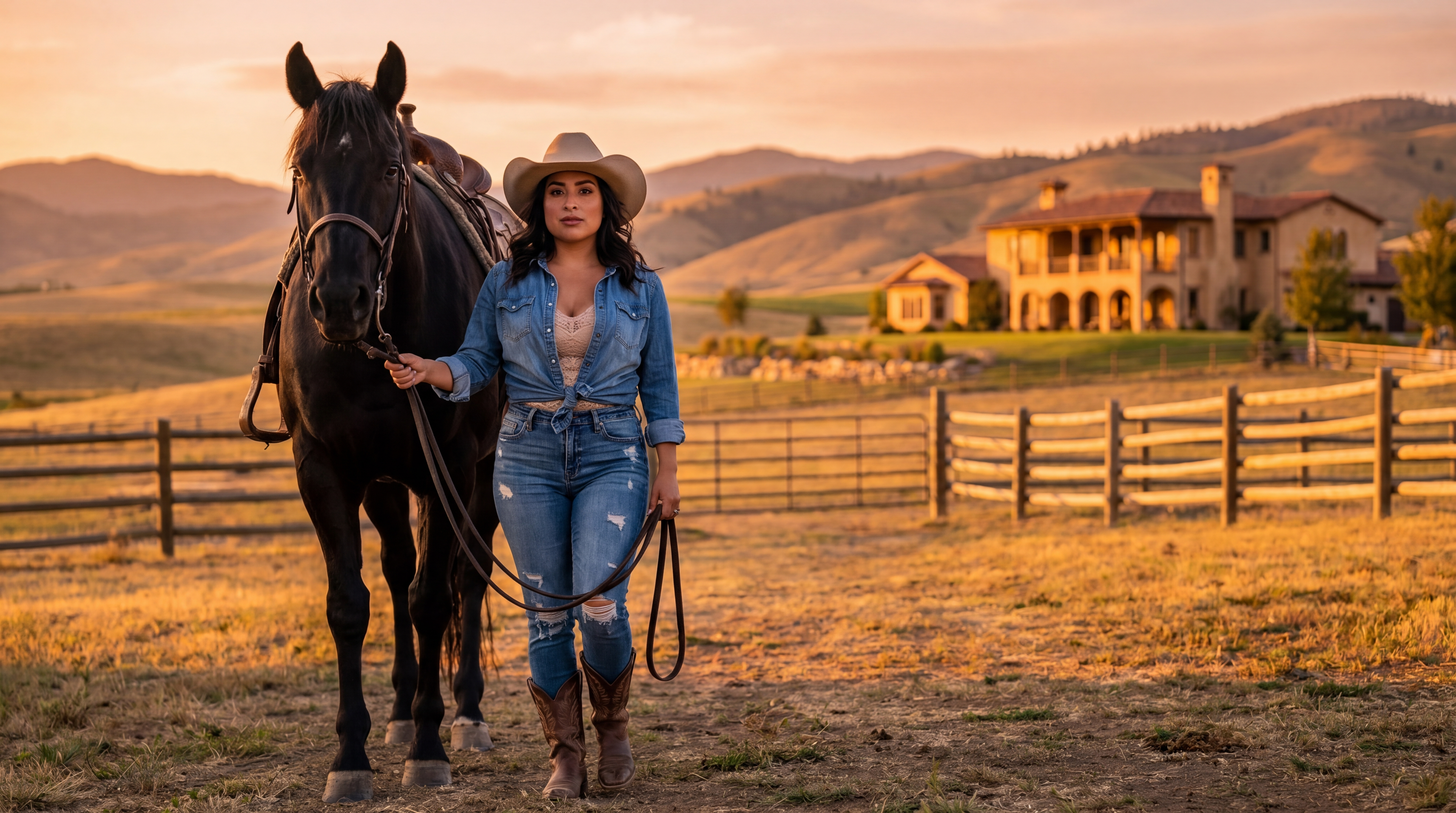 Ranch at sunset